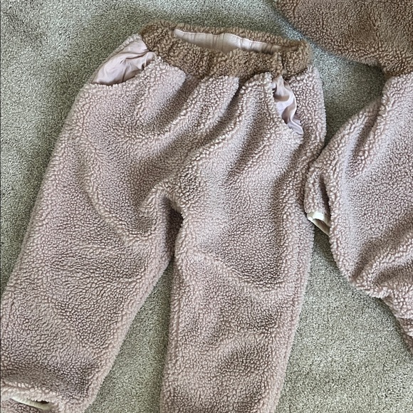 Zara 4-5 Pink Fleece Outfit Set Winter Sherpa - Picture 3 of 4